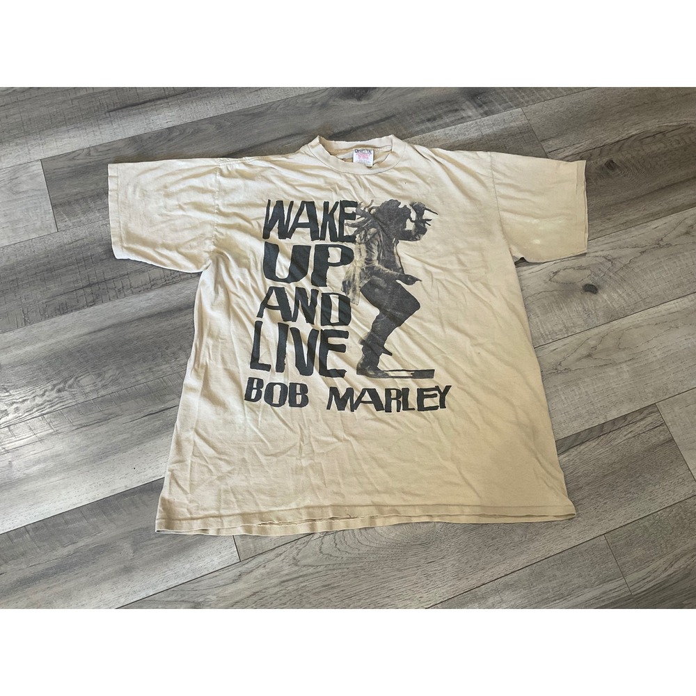 Vintage Bob Marley Wake Up and Live 1995 T-Shirt Oneita Power-T Single Stitch XL